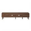 TV Media Cabinet- Glass Sliding Doors- 2 Drawers- Natural Brown- 77 Inch