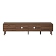 TV Media Cabinet- Glass Sliding Doors- 2 Drawers- Natural Brown- 77 Inch