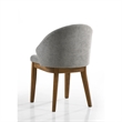 Andy Barrel-Back Dining Chairs with Walnut Legs- Set of 2- Gray Fabric