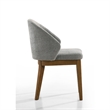 Andy Barrel-Back Dining Chairs with Walnut Legs- Set of 2- Gray Fabric