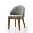 Andy Barrel-Back Dining Chairs with Walnut Legs- Set of 2- Gray Fabric