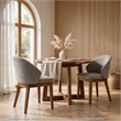 Andy Barrel-Back Dining Chairs with Walnut Legs- Set of 2- Gray Fabric