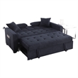 Oli Convertible Sleeper Loveseat- USB- 4 Throw Pillows- Gray Woven Fabric