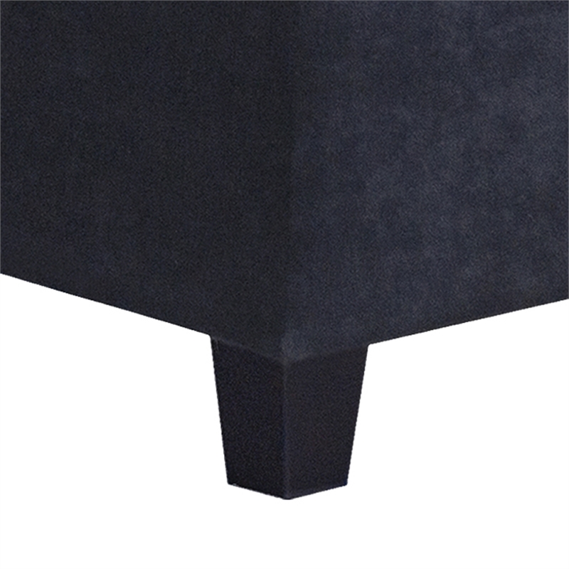 Kyna Sectional Sofa with Storage Ottoman- Throw Pillows- Black Fabric