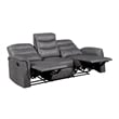 Meloni Double Glider Reclining Sofa- Drop-Down Table- Gray Microfiber