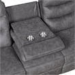 Meloni Double Glider Reclining Sofa- Drop-Down Table- Gray Microfiber