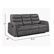Meloni Double Glider Reclining Sofa- Drop-Down Table- Gray Microfiber