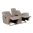 Meloni Glider Reclining Loveseat- Console and Holders- Taupe Fabric
