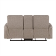 Meloni Glider Reclining Loveseat- Console and Holders- Taupe Fabric