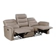 Meloni Double Glider Reclining Sofa- Drop-Down Table- Taupe Microfiber