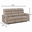 Meloni Double Glider Reclining Sofa- Drop-Down Table- Taupe Microfiber