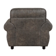 Pinto Traditional Accent Chair- Nailhead Trim- Brown-Gray Microfiber