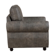 Pinto Traditional Accent Chair- Nailhead Trim- Brown-Gray Microfiber