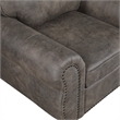 Pinto Traditional Accent Chair- Nailhead Trim- Brown-Gray Microfiber