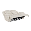 Cally Double Reclining Loveseat- Wall Hugger Design- Beige Microfiber
