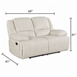 Cally Double Reclining Loveseat- Wall Hugger Design- Beige Microfiber