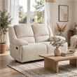 Cally Double Reclining Loveseat- Wall Hugger Design- Beige Microfiber