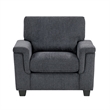 Deva Accent Chair- Contoured Arms- Foam Cushions- Dark Gray Chenille