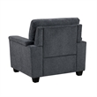 Deva Accent Chair- Contoured Arms- Foam Cushions- Dark Gray Chenille