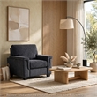 Deva Accent Chair- Contoured Arms- Foam Cushions- Dark Gray Chenille