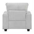 Rahi Accent Chair- Track Arms- Foam Seat- Stone Gray Chenille- Black