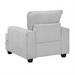 Rahi Accent Chair- Track Arms- Foam Seat- Stone Gray Chenille- Black