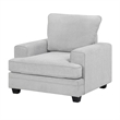 Rahi Accent Chair- Track Arms- Foam Seat- Stone Gray Chenille- Black