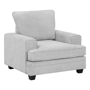 Rahi Accent Chair- Track Arms- Foam Seat- Stone Gray Chenille- Black