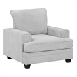 Rahi Accent Chair- Track Arms- Foam Seat- Stone Gray Chenille- Black