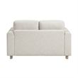 Swan Loveseat- Natural Brown Wood Frame- Beige Polyester- 59 Inch