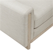 Swan Loveseat- Natural Brown Wood Frame- Beige Polyester- 59 Inch