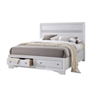 King Bedroom Set- White- 5pc w 2 Nightstands- Dresser- Mirror