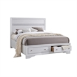 King Bedroom Set- White- 5pc w 2 Nightstands- Dresser- Mirror