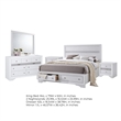 King Bedroom Set- White- 5pc w 2 Nightstands- Dresser- Mirror