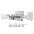 King Bedroom Set- White- 5pc w 2 Nightstands- Dresser- Chest