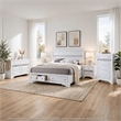 King Bedroom Set- White- 5pc w 2 Nightstands- Dresser- Chest