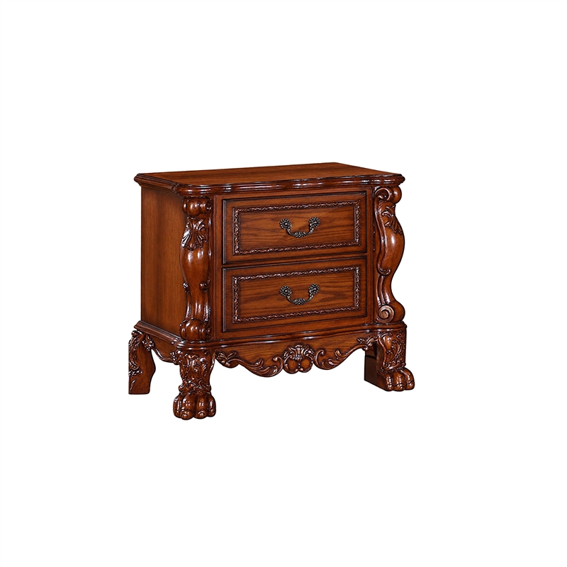 Queen Bedroom Set- Black Brown- 5pc w 2 Nightstands- Dresser- Mirror