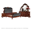 Queen Bedroom Set- Black Brown- 5pc w 2 Nightstands- Dresser- Mirror