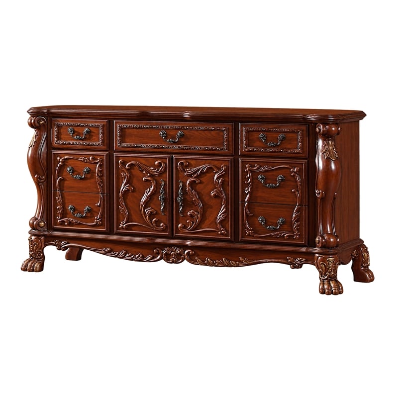 Queen Bedroom Set- Sleigh Design- Black Brown- 4pc w 2 Nightstands- Dresser