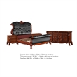 Queen Bedroom Set- Sleigh Design- Black Brown- 4pc w 2 Nightstands- Dresser