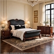 Queen Bedroom Set- Sleigh Design- Black Brown- 4pc w 2 Nightstands- Dresser