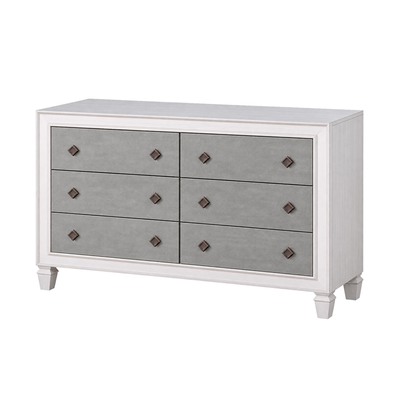 King Bedroom Set- Upholstered Design-4pc w 2 Nightstands- Dresser