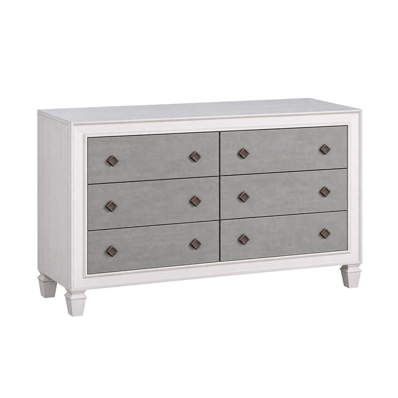 King Bedroom Set- Upholstered Design-4pc w 2 Nightstands- Dresser
