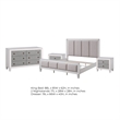 King Bedroom Set- Upholstered Design-4pc w 2 Nightstands- Dresser
