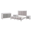 King Bedroom Set- Upholstered Design-4pc w 2 Nightstands- Dresser