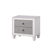 King Bedroom Set- Upholstered Design- Gray White- 3pc w 2 Nightstands
