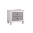 King Bedroom Set- Upholstered Design- Gray White- 3pc w 2 Nightstands
