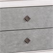 King Bedroom Set- Upholstered Design- Gray White- 3pc w 2 Nightstands