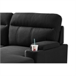 Zen Sleeper Sectional with Storage and Pull-Out Bed- Black Microfiber