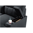 Zen Sleeper Sectional with Storage and Pull-Out Bed- Black Microfiber